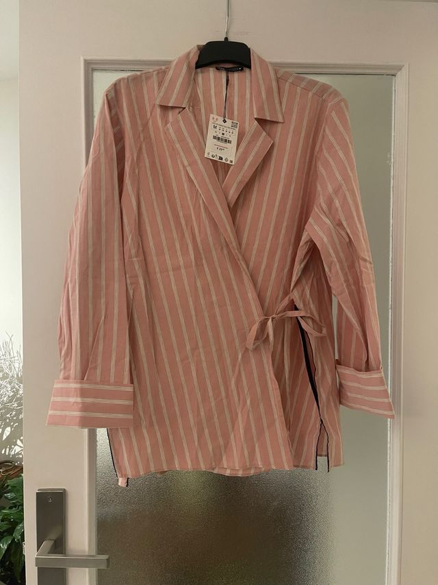 Camisa cruzada Zara rayas M