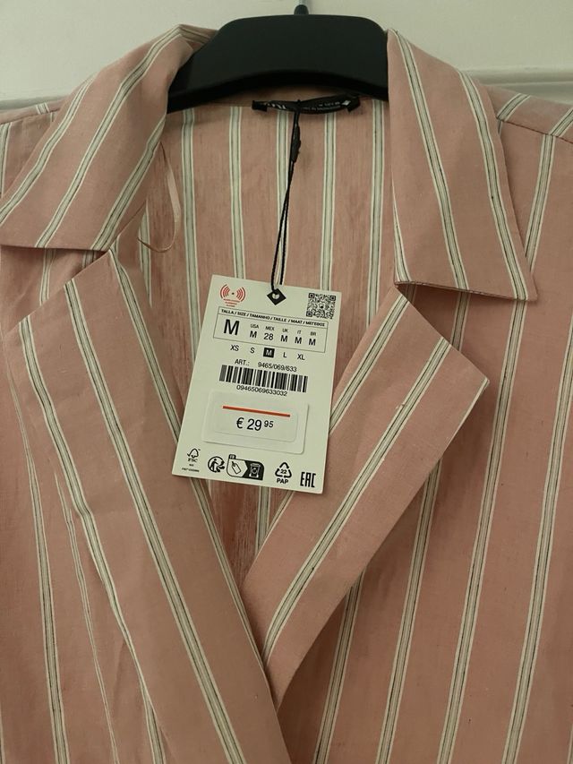 Camisa cruzada Zara rayas M