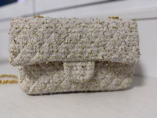 Bolso Chanel Tweed Blanco/Dorado