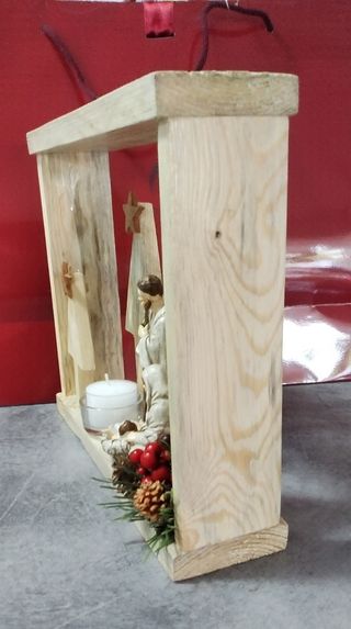 Decorazione natalizia legno e plastica e ceramica