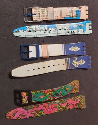 3 cinturino Swatch usati con gomma OK