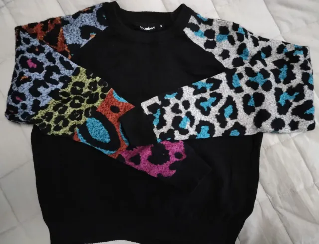 Jersey Desigual Negro Multicolor NUEVO