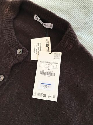 Jersey Zara marrón botones cachemira y lana