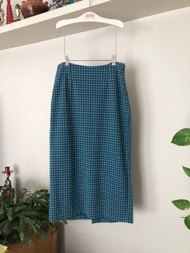 Falda midi Indi & Cold cuadros azul