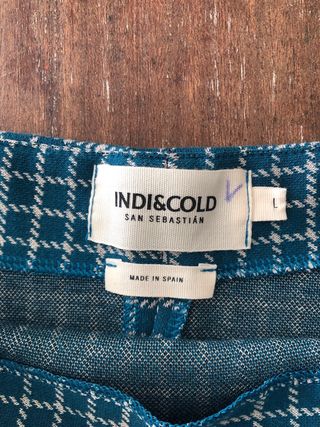 Falda midi Indi & Cold cuadros azul