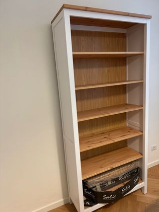 Libreria/Credenza Legno Bianca e Marrone