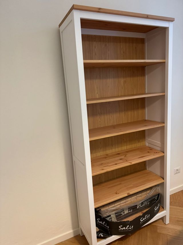 Libreria/Credenza Legno Bianca e Marrone