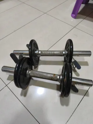 Mancuernas Cromadas con Discos Negros