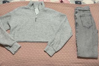 Pack Jersey Bershka y Pantalón Stradivarius Gris