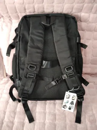 Mochila de viaje cabina avión negra