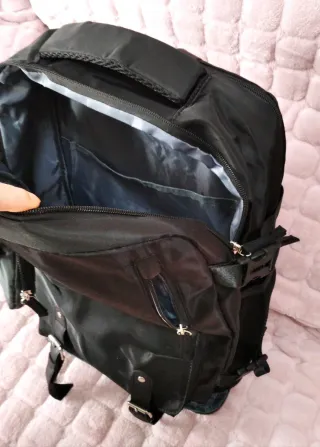 Mochila de viaje cabina avión negra