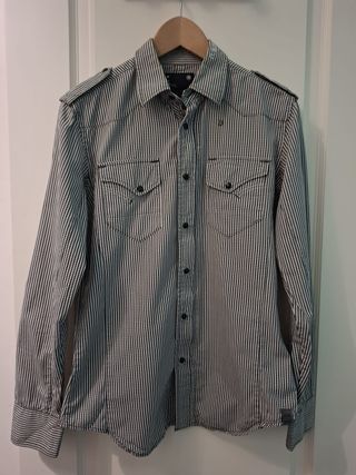 Camisa G-Star RAW Rayas Blanco y Negro