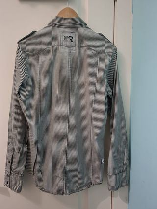 Camisa G-Star RAW Rayas Blanco y Negro