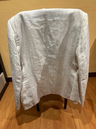 Americana Lino Rayas Beige Reflejo Talla 52