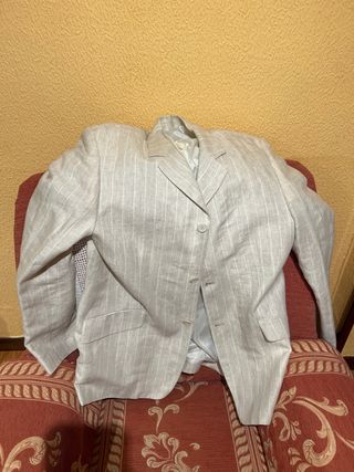 Americana Lino Rayas Beige Reflejo Talla 52