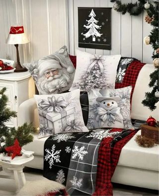 Set 4 Fundas de Almohada motivo Navideño 45x45cm
