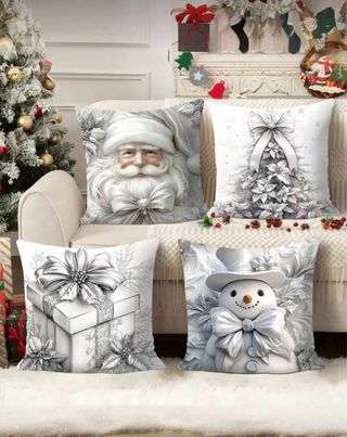 Set 4 Fundas de Almohada motivo Navideño 45x45cm