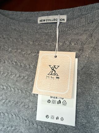 Vestido punto gris talla única,