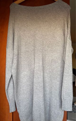 Vestido punto gris talla única,