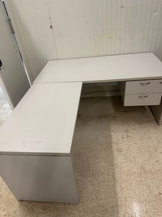 Mesa de oficina en L 160x180cm. fondo 80 y 60