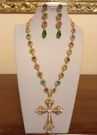 Parure con croce gioiello