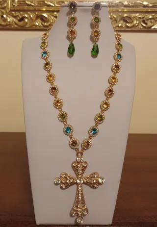 Parure con croce gioiello