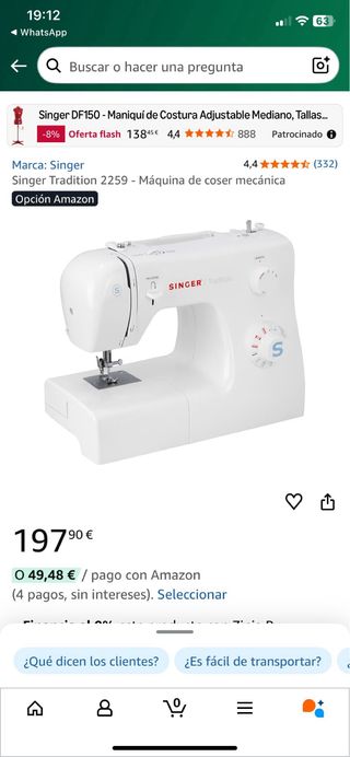 Máquina de coser Singer Tradition 2259