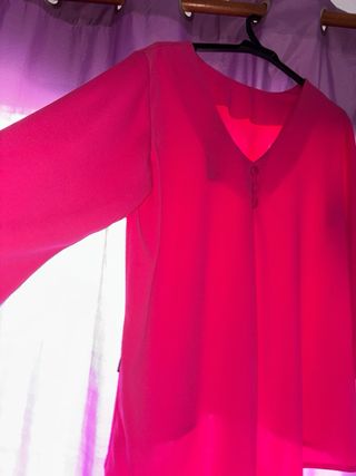 Blusa rosa manga larga