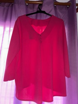 Blusa rosa manga larga