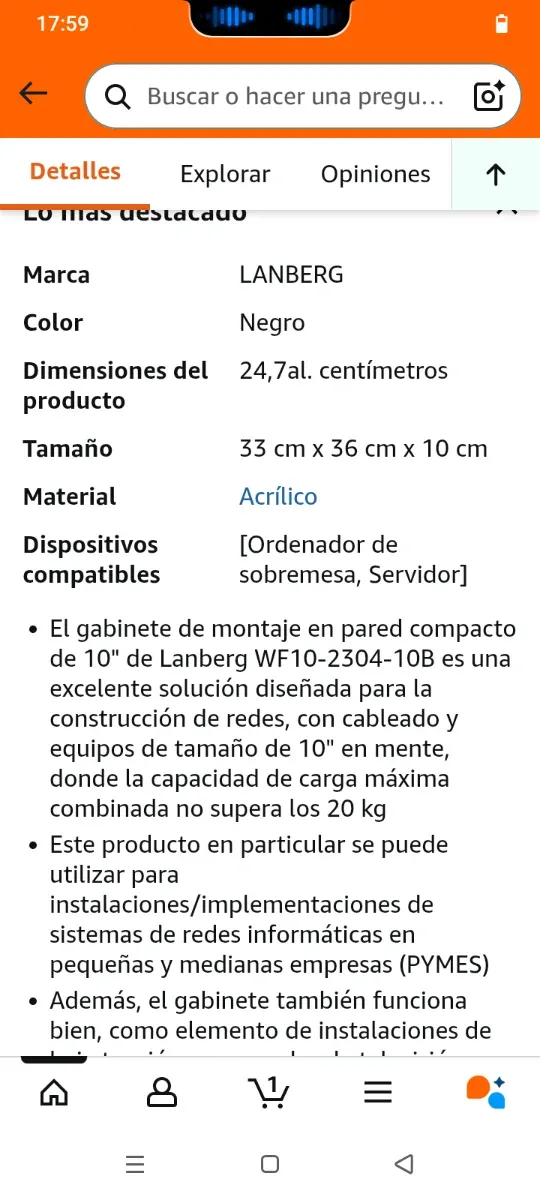 Armadio Rack Lanberg 10 Cristal