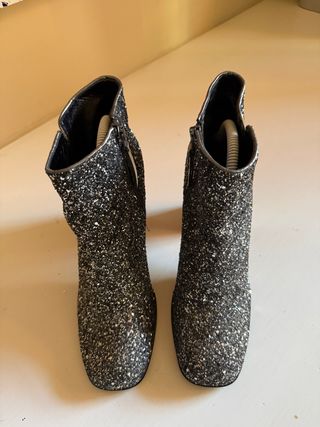 Stivaletti glitterati neri e argento