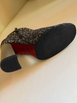 Stivaletti glitterati neri e argento