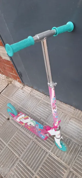 Patinete infantil unicornio rosa y turquesa