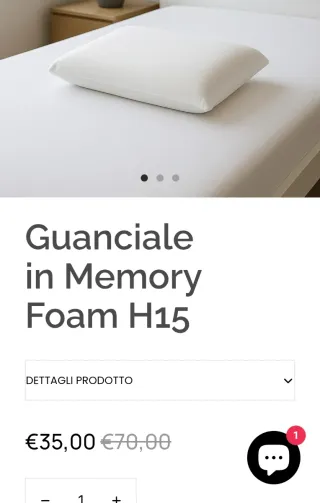 Guanciale Memory Foam H15 Bianco