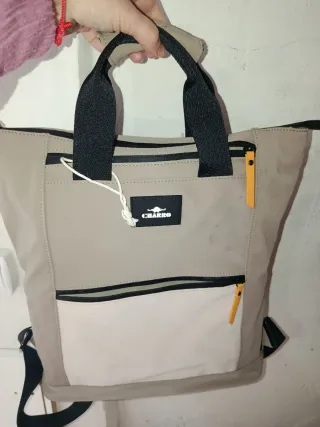 Mochila CHARRO beige y anaranjado para ordenador