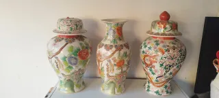 Set di 3 Antichi Vasi in Ceramica