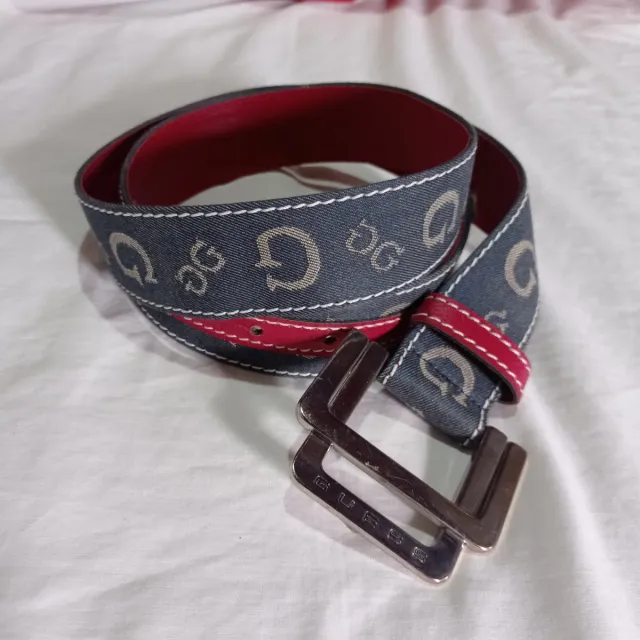 Cintura Guess Vintage Logo Denim Rosso