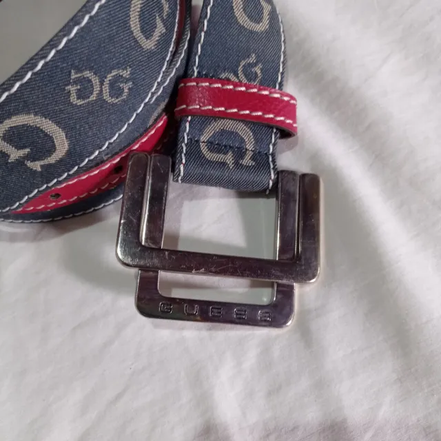 Cintura Guess Vintage Logo Denim Rosso