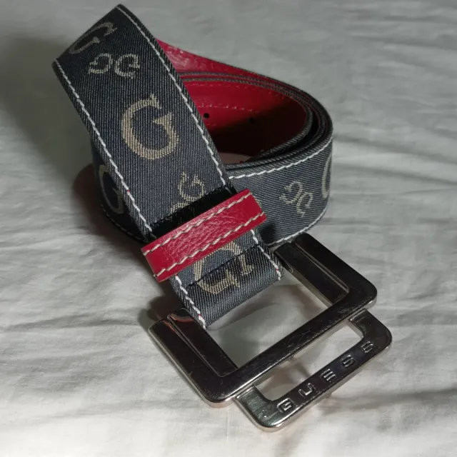 Cintura Guess Vintage Logo Denim Rosso