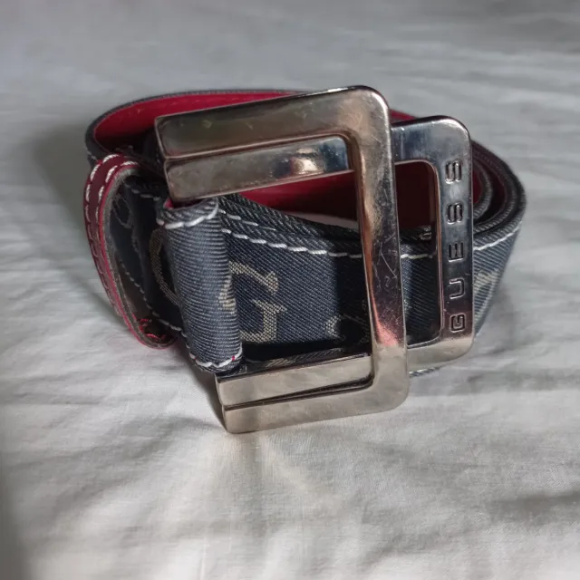 Cintura Guess Vintage Logo Denim Rosso