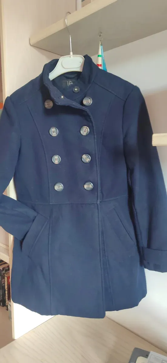 Abrigo paño Ift mujer azul marino