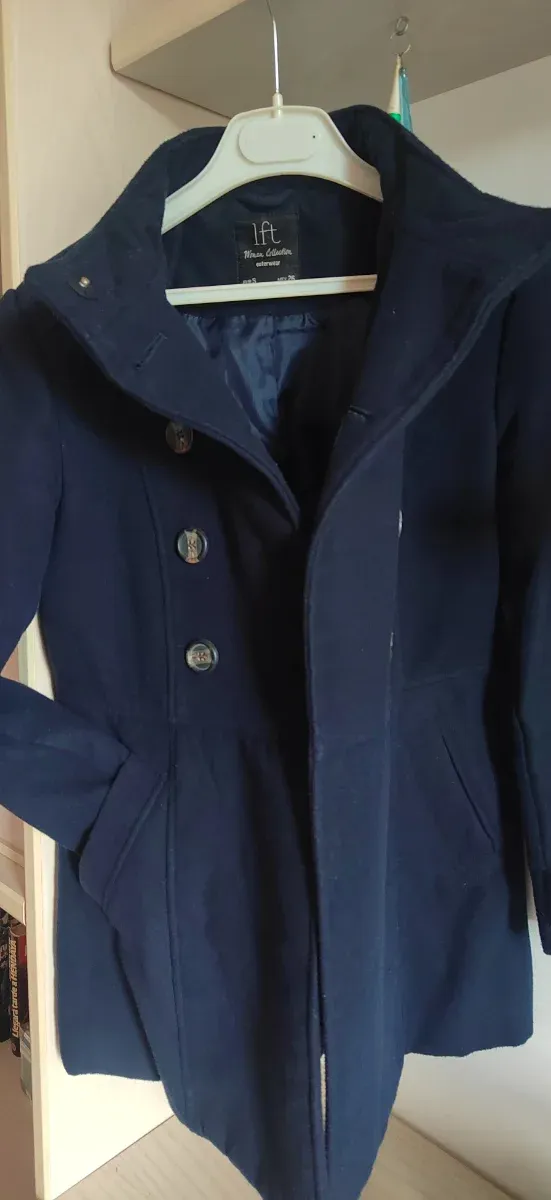 Abrigo paño Ift mujer azul marino
