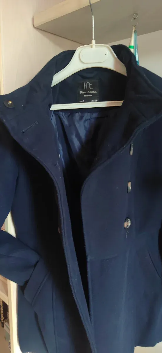 Abrigo paño Ift mujer azul marino