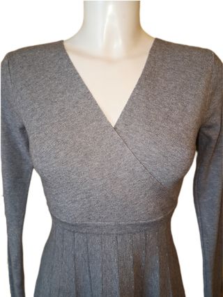 Vestido de punto gris invierno T L-XL IMPECABLE