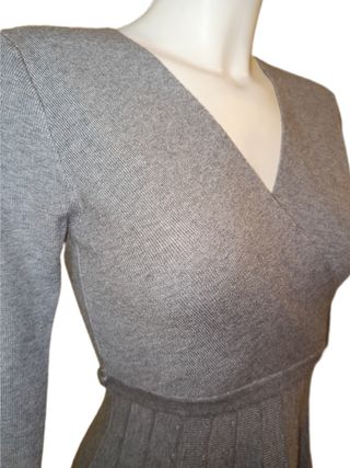Vestido de punto gris invierno T L-XL IMPECABLE