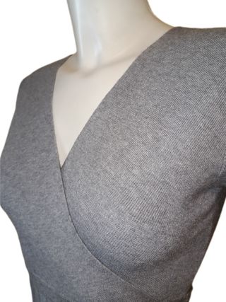 Vestido de punto gris invierno T L-XL IMPECABLE