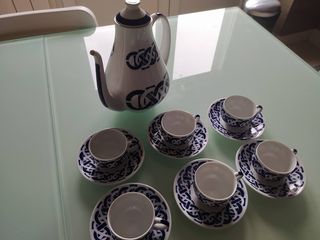Juego de café Sargadelos azul y blanco