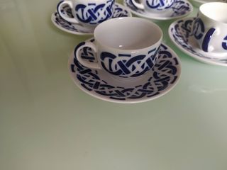 Juego de café Sargadelos azul y blanco
