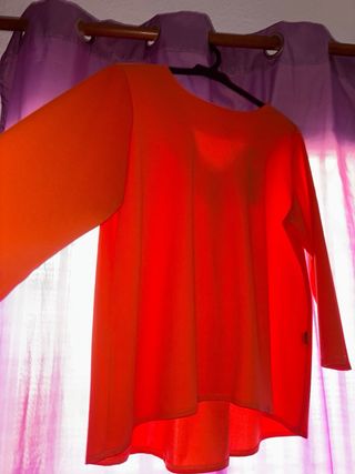 Blusa naranja manga larga