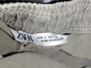 Pantalón Relax Fit Zara Talla S Militar estirable